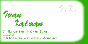 ivan kalman business card